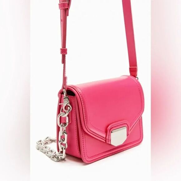 ZARA CROSSBODY BAG WITH METAL TRIM BARBIECORE - Picture 9 of 10